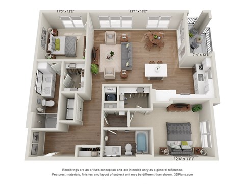 a 1 bedroom floorplan is shown in this image
